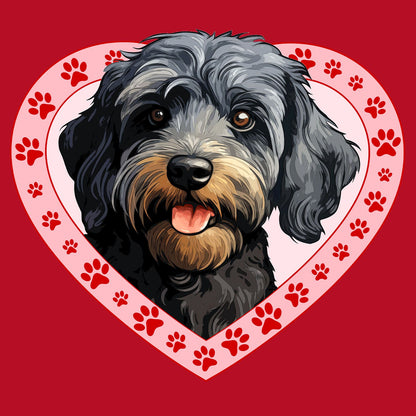 Schnoodle Illustration In Heart - Women's V-Neck T-Shirt