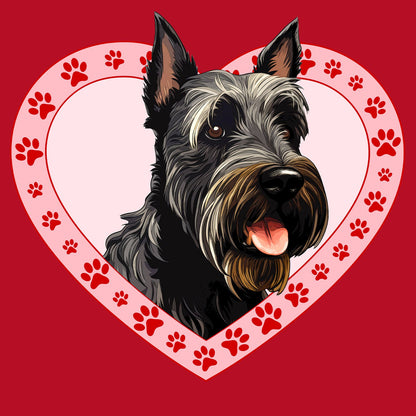 Scottish Terrier Illustration In Heart - Women's V-Neck T-Shirt