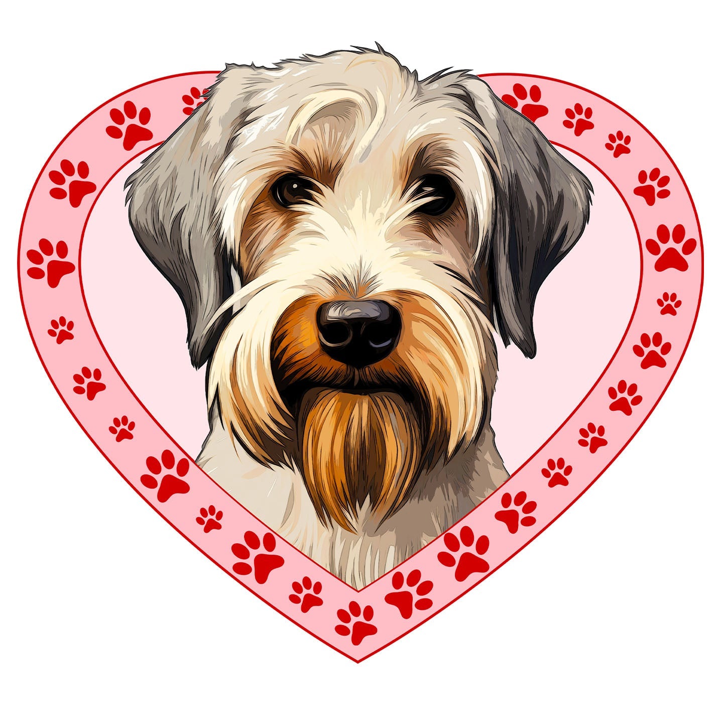 Sealyham Terrier Illustration In Heart - Adult Unisex T-Shirt