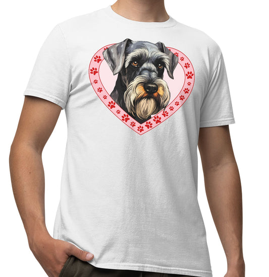 Standard Schnauzer Illustration In Heart - Adult Unisex T-Shirt