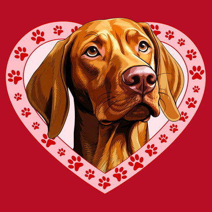 Vizsla Illustration In Heart - Women's V-Neck T-Shirt