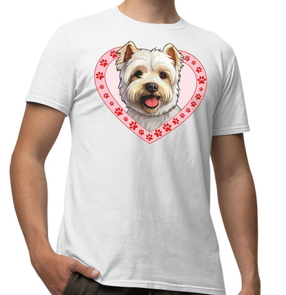 West Highland White Terrier Illustration In Heart - Adult Unisex T-Shirt