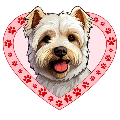 West Highland White Terrier Illustration In Heart - Adult Unisex T-Shirt