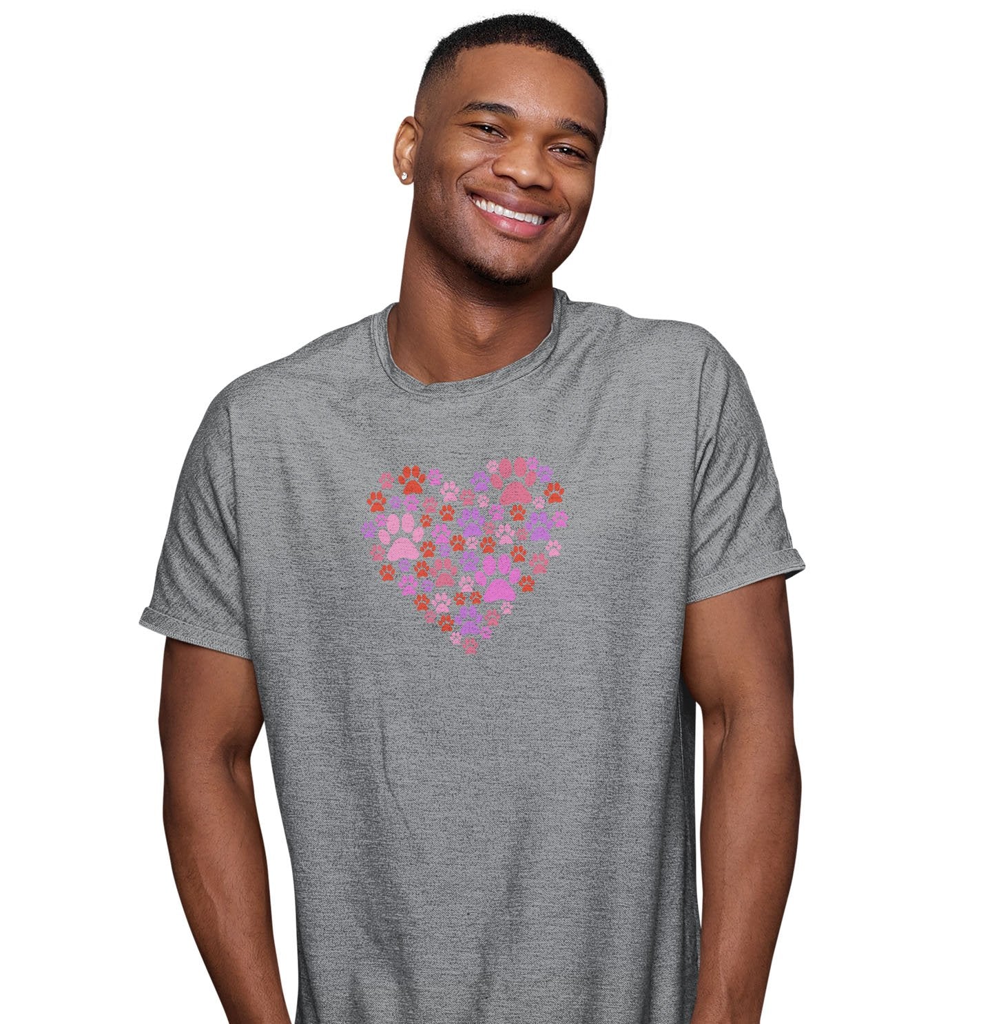 Pink Paw Heart - Adult Unisex T-Shirt