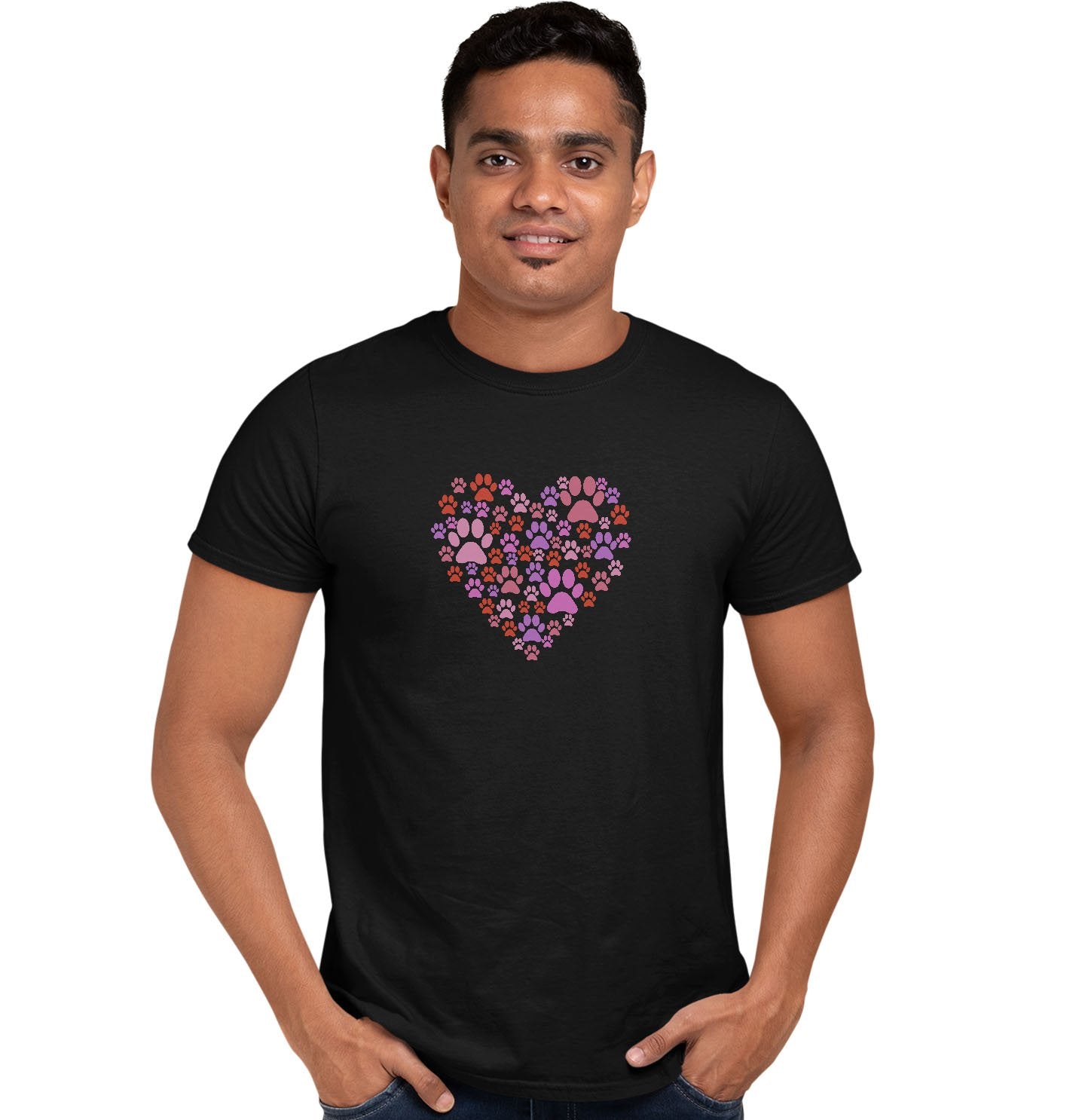 Pink Paw Heart - Adult Unisex T-Shirt