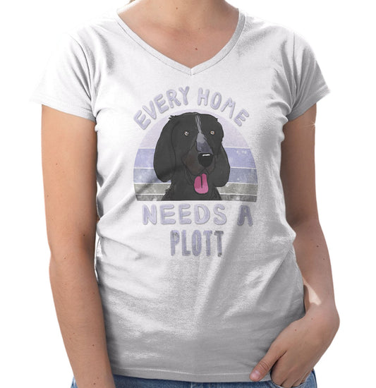 Every Home Needs a Plott Hound - Women's V-Neck T-Shirt