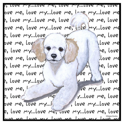 Poodle Puppy Love Text - Women's V-Neck Long Sleeve T-Shirt