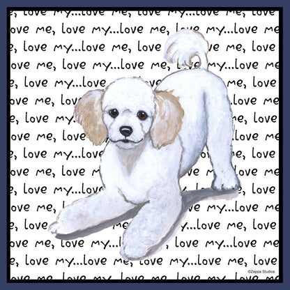 Poodle Puppy Love Text - Adult Unisex Crewneck Sweatshirt