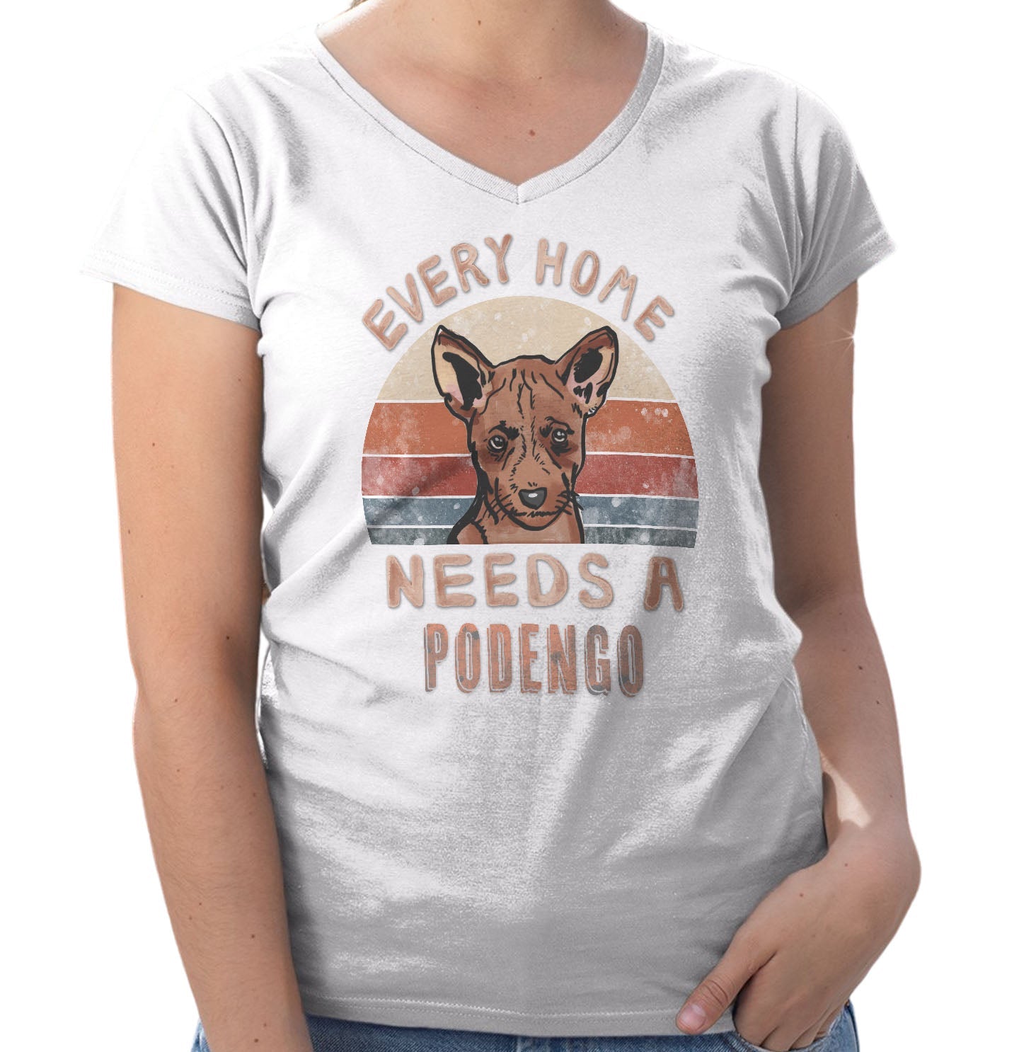Every Home Needs a Portuguese Podengo - Women's V-Neck T-Shirt