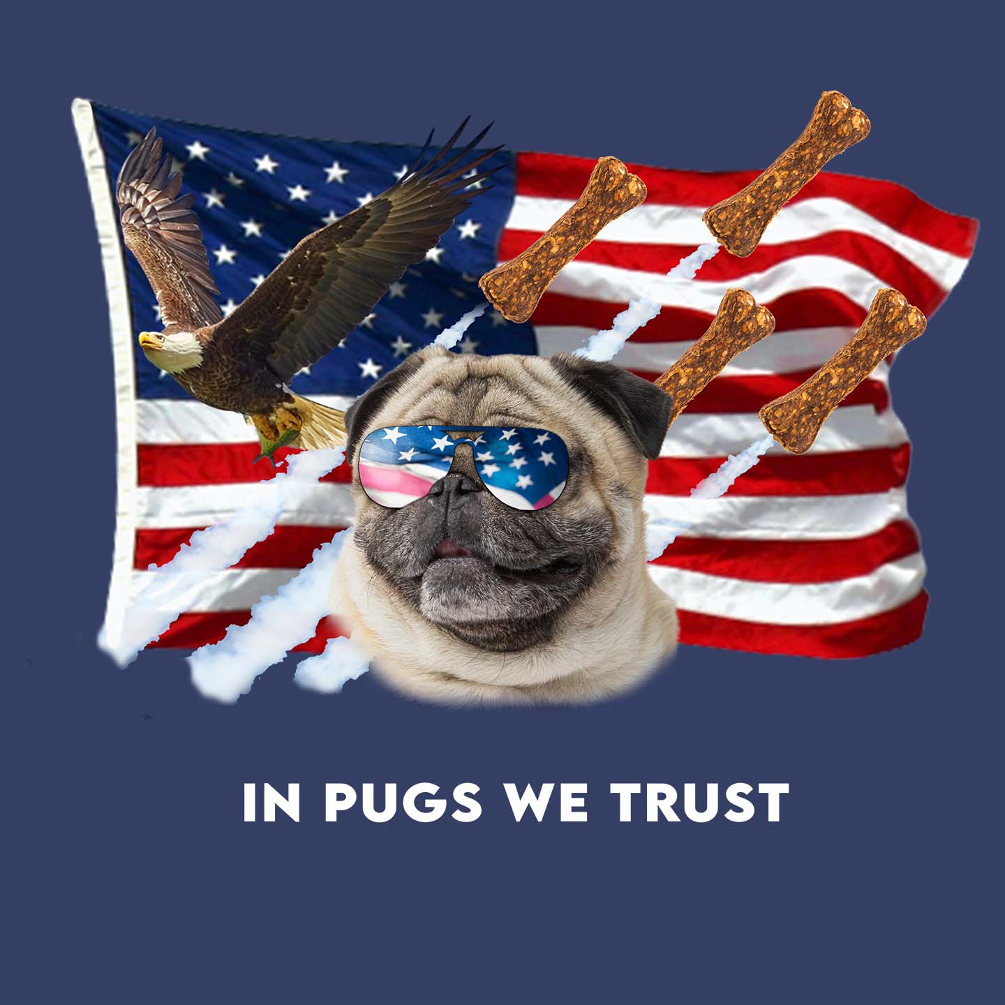 In Pugs We Trust - Adult Unisex Hoodie Sweatshirt