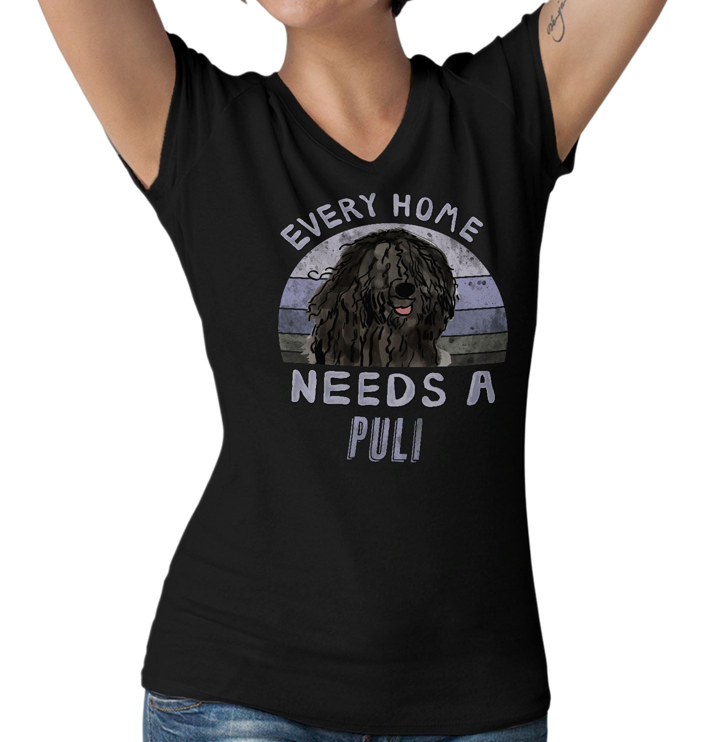 Every Home Needs a Puli - Women's V-Neck T-Shirt