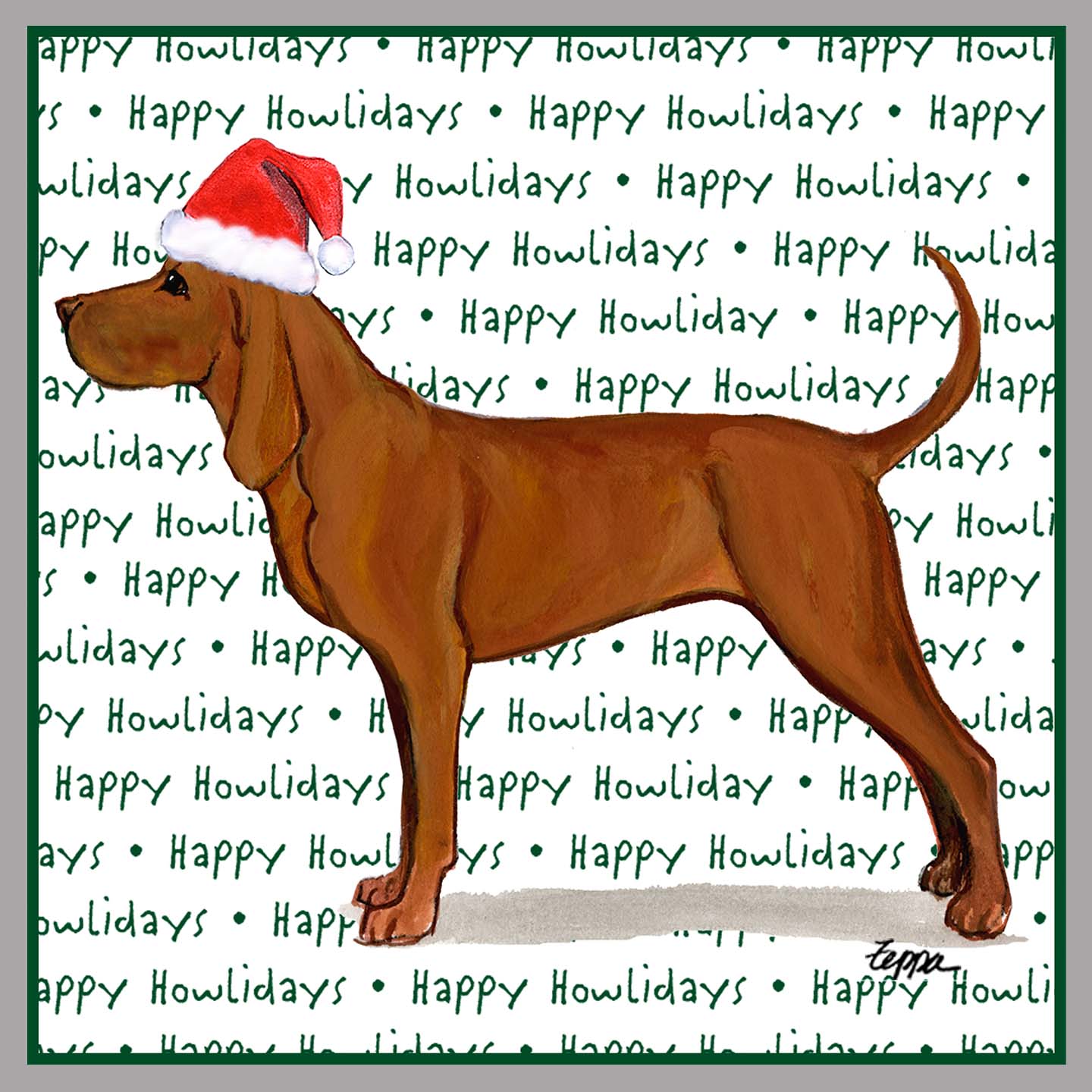 Redbone Coonhound Happy Howlidays Text - Women's V-Neck Long Sleeve T-Shirt