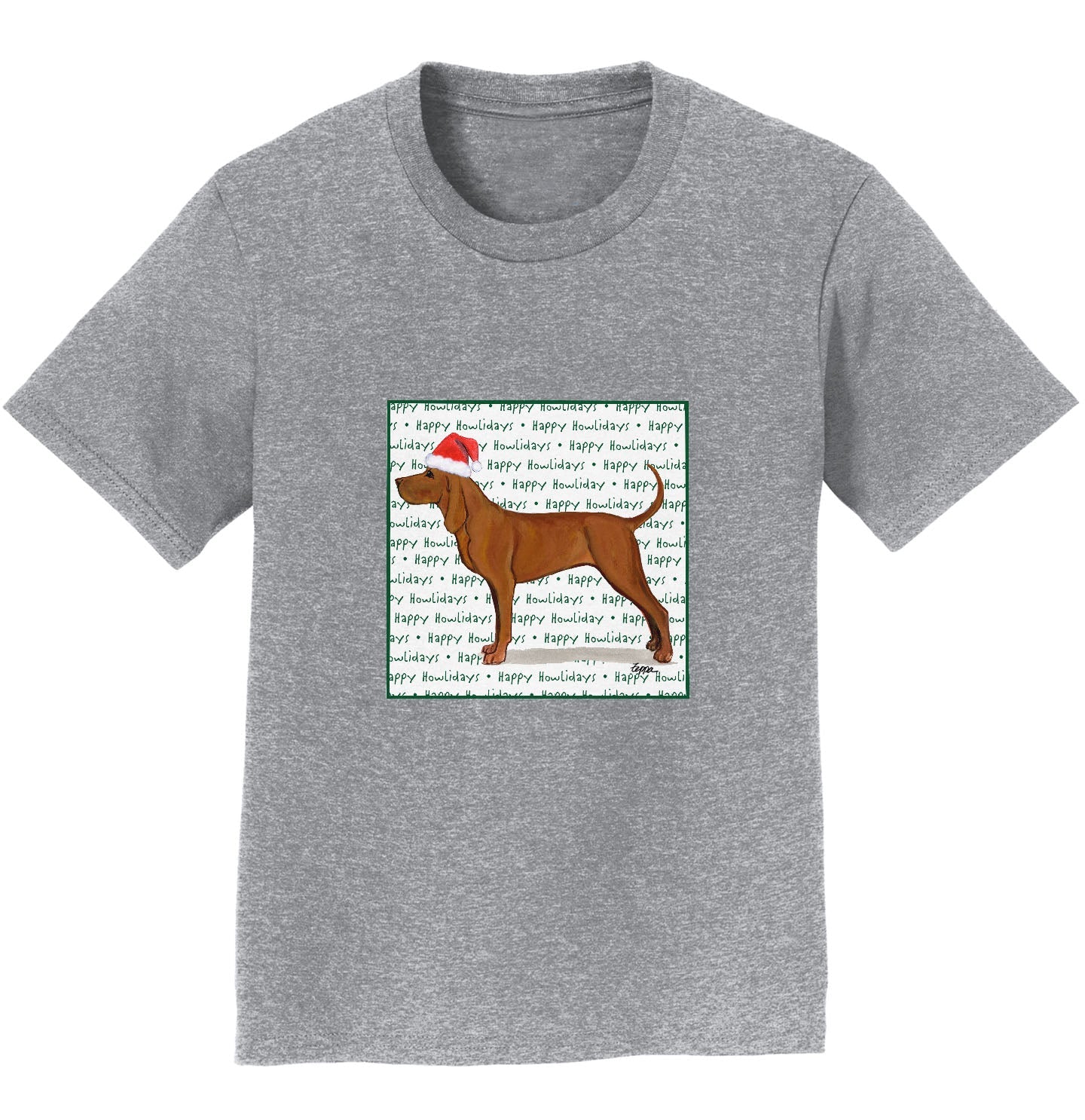 Redbone Coonhound Happy Howlidays Text - Kids' Unisex T-Shirt