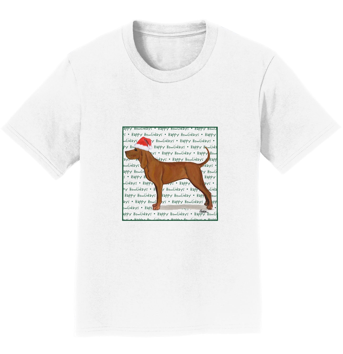 Redbone Coonhound Happy Howlidays Text - Kids' Unisex T-Shirt