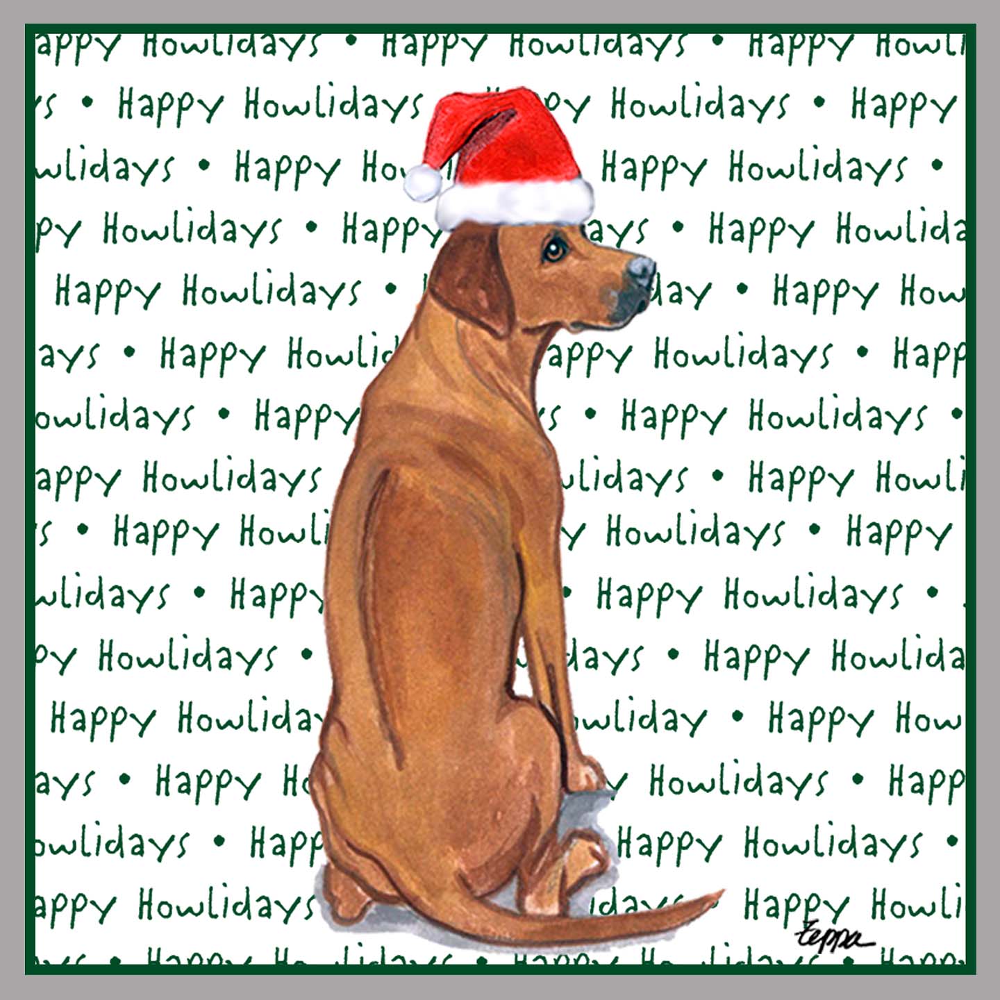 Rhodesian Ridgeback Happy Howlidays Text - Women's V-Neck Long Sleeve T-Shirt