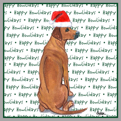 Rhodesian Ridgeback Happy Howlidays Text - Women's V-Neck Long Sleeve T-Shirt