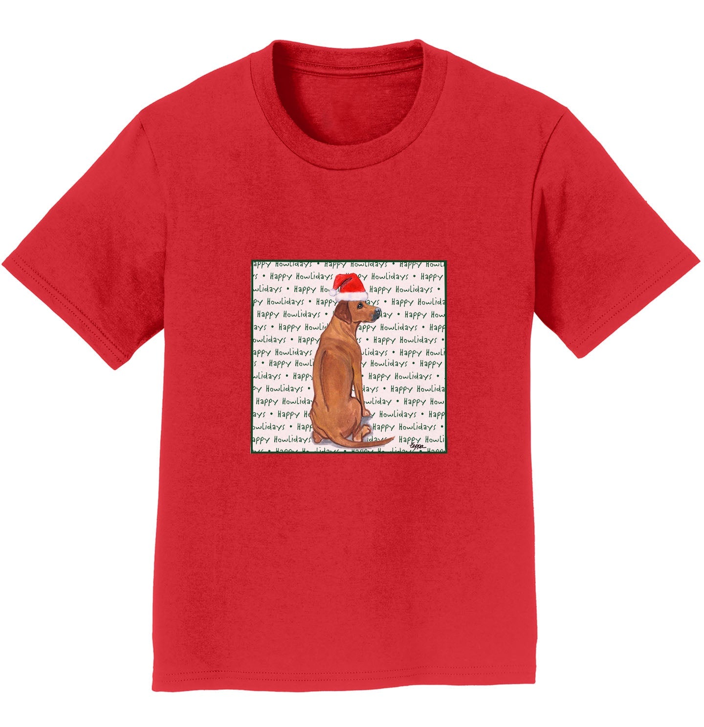 Rhodesian Ridgeback Happy Howlidays Text - Kids' Unisex T-Shirt