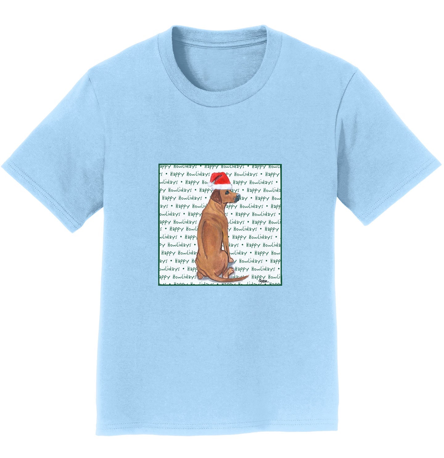 Rhodesian Ridgeback Happy Howlidays Text - Kids' Unisex T-Shirt