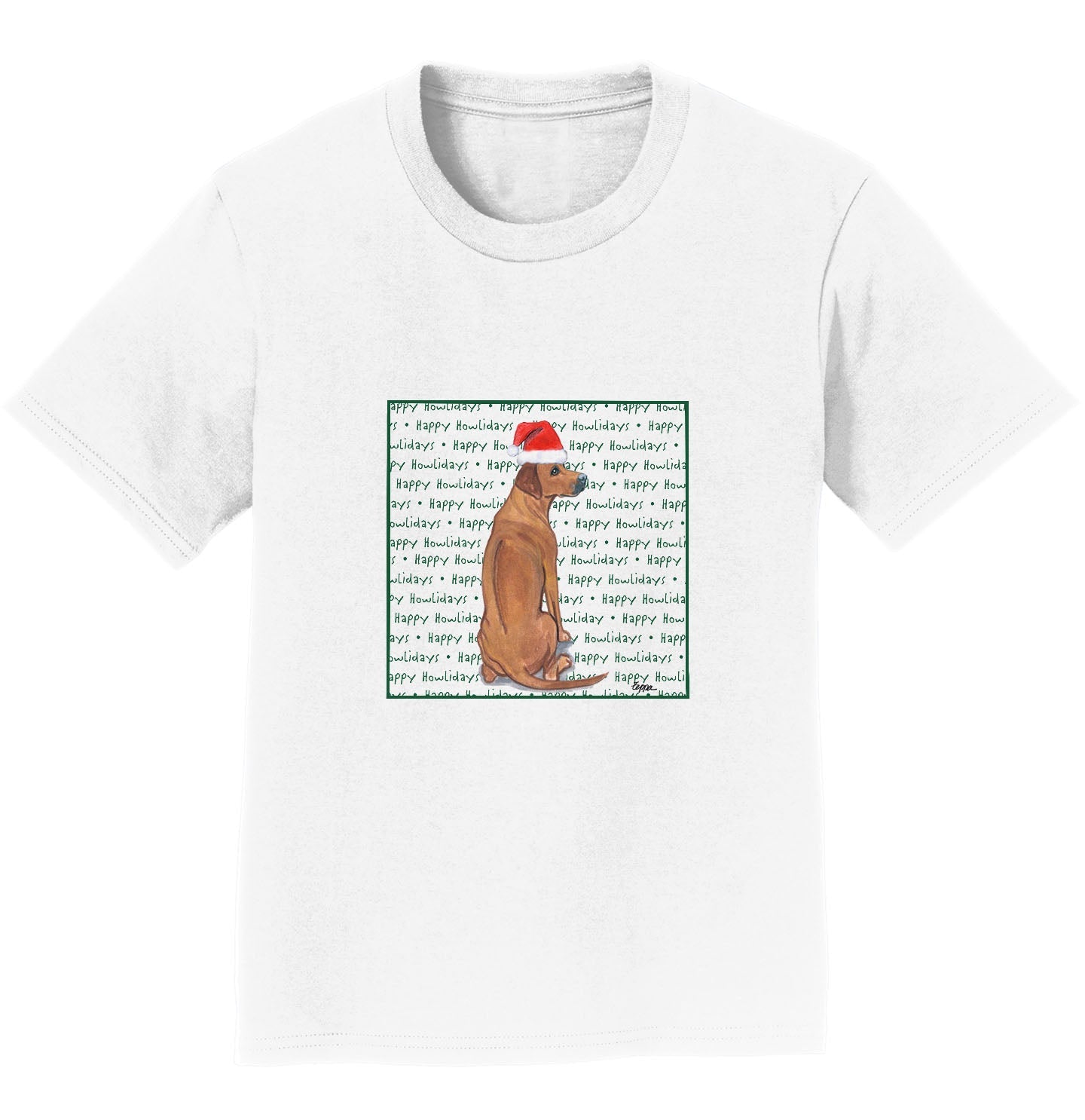 Rhodesian Ridgeback Happy Howlidays Text - Kids' Unisex T-Shirt