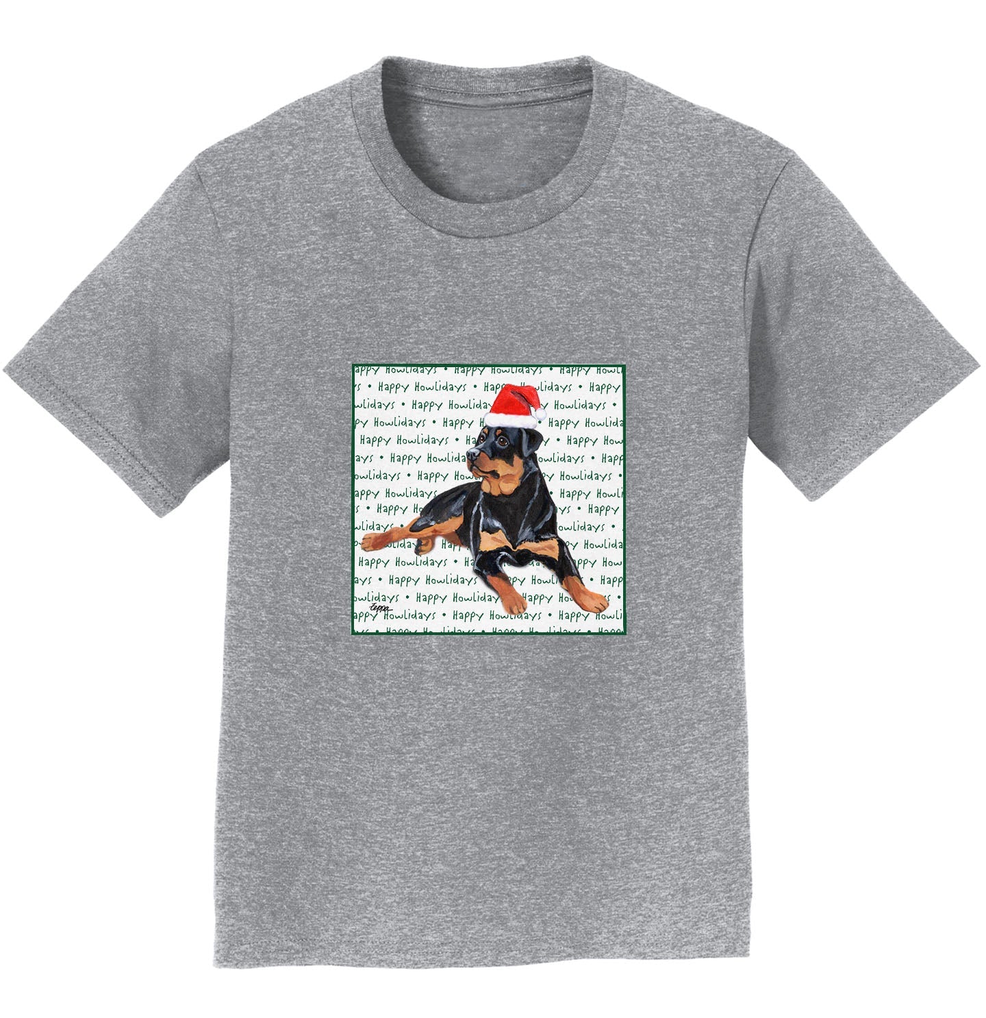 Rottweiler Happy Howlidays Text - Kids' Unisex T-Shirt