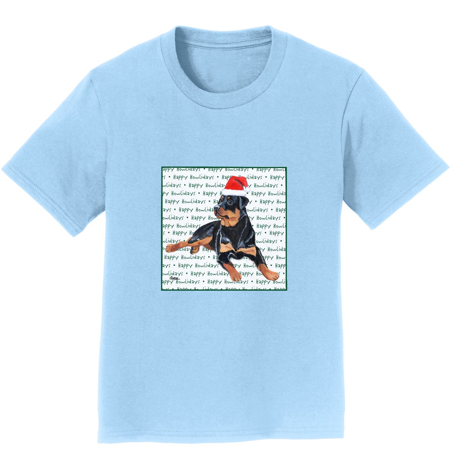 Rottweiler Happy Howlidays Text - Kids' Unisex T-Shirt