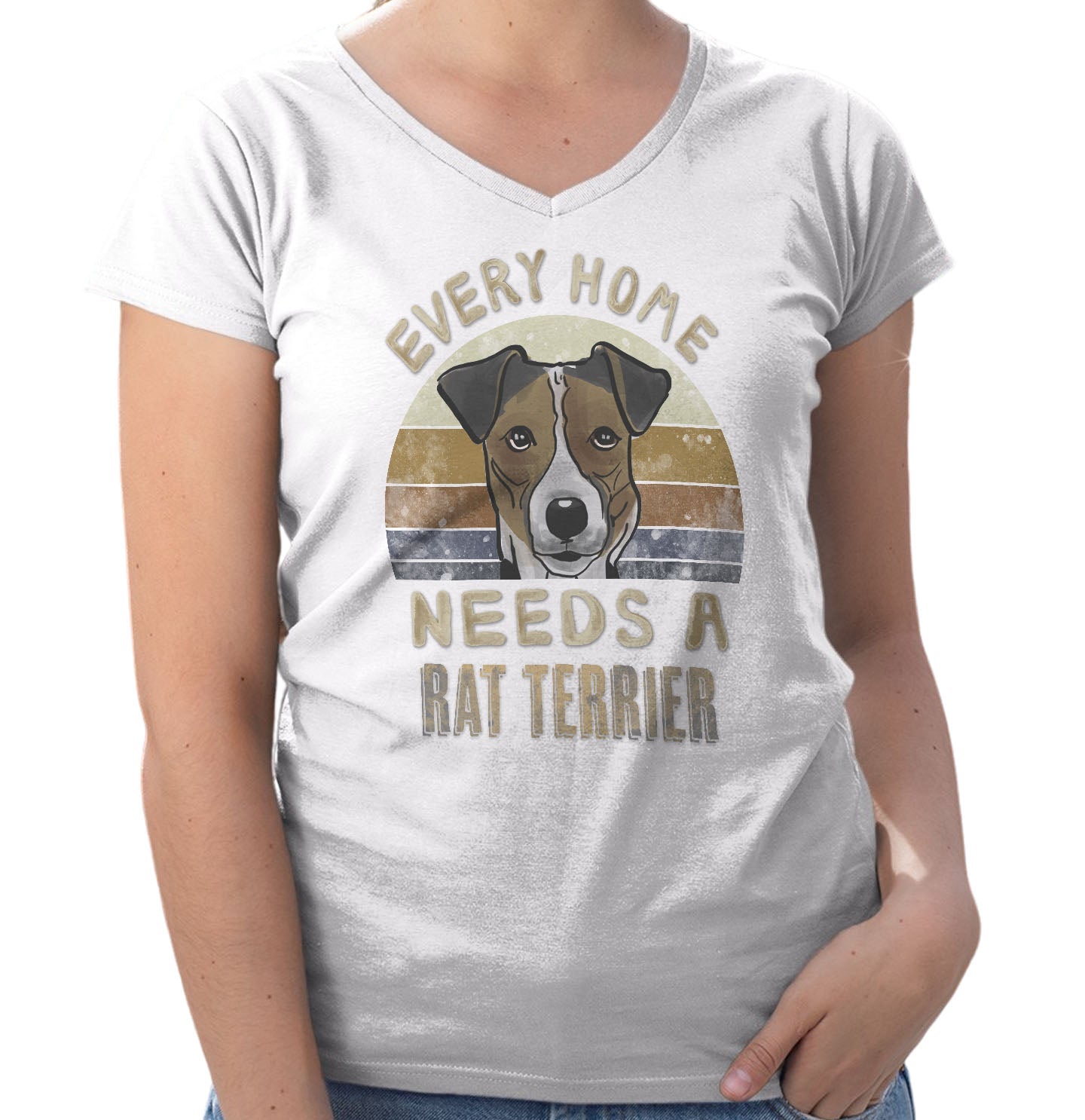 Every Home Needs a Rat Terrier - Women's V-Neck T-Shirt