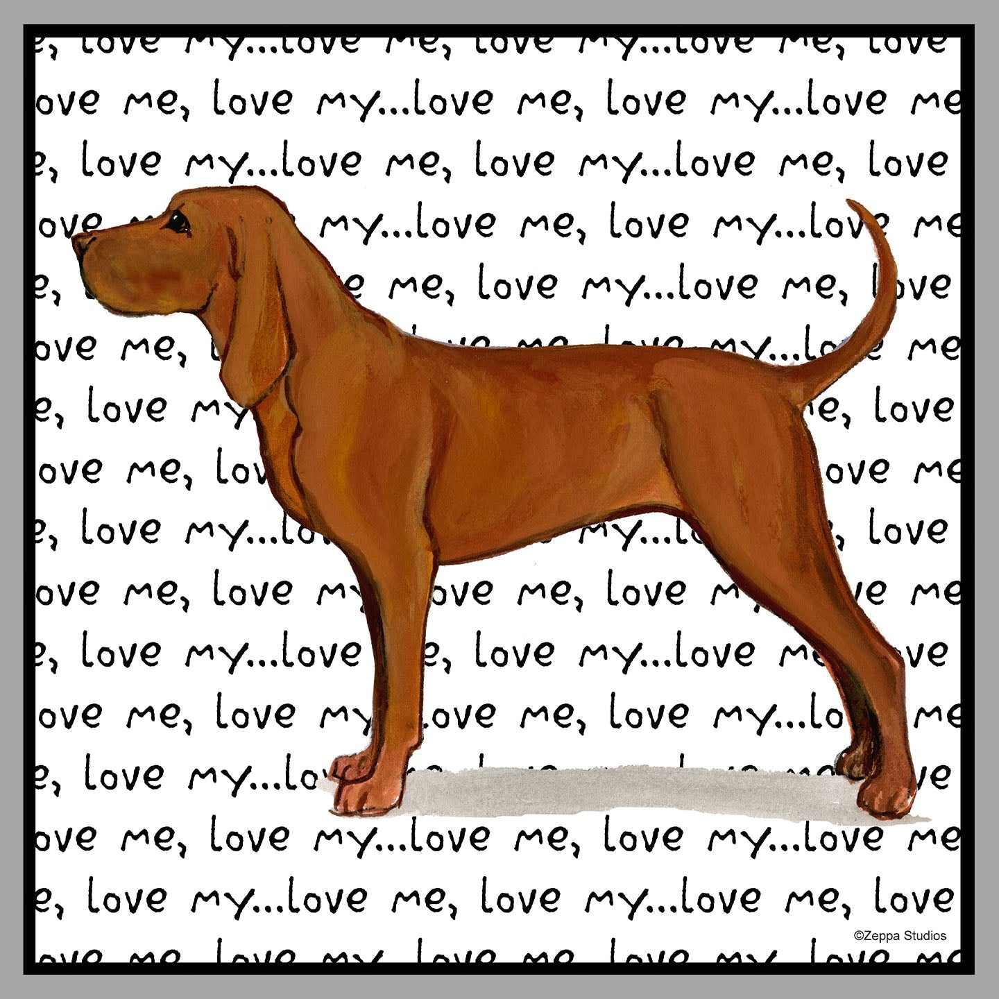 Redbone Coonhound Love Text - Women's V-Neck T-Shirt