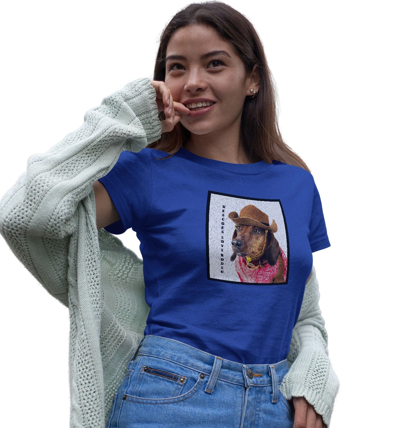 Rodeo Dachshund - Women's Fitted T-Shirt