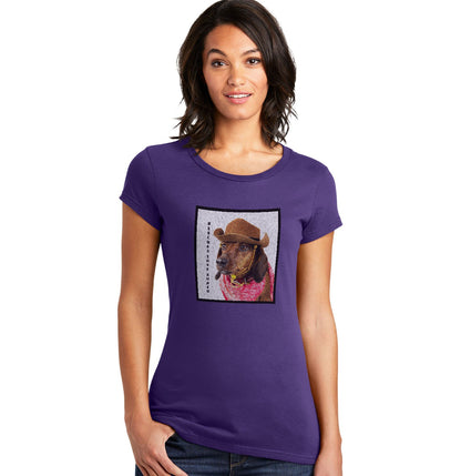 Rodeo Dachshund - Women's Fitted T-Shirt