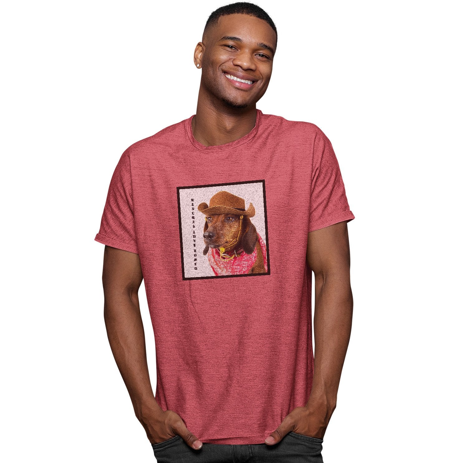 Rodeo Dachshund - Adult Tri-Blend T-Shirt