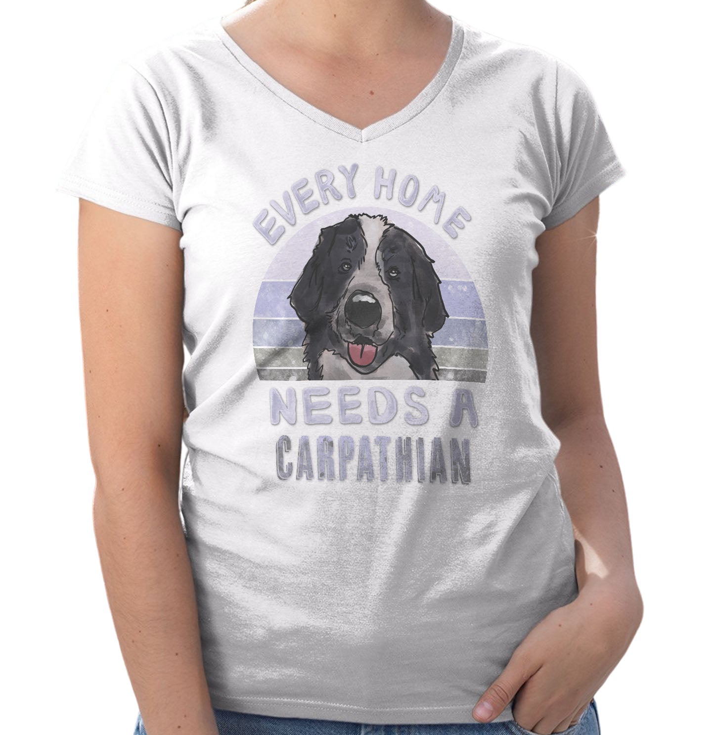 Every Home Needs a Romanian Carpathian Shepherd - Women's V-Neck T-Shirt