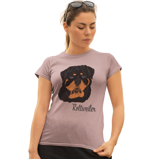 Rottweiler Headshot - Women's Fitted T-Shirt