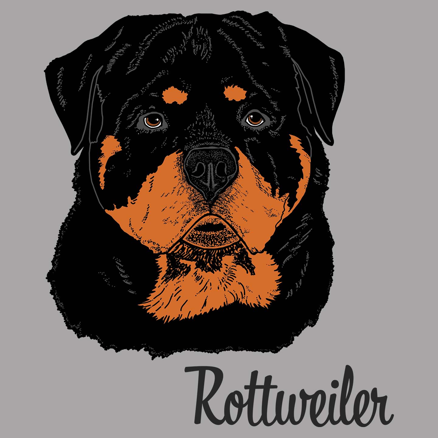 Rottweiler Headshot - Women's V-Neck T-Shirt