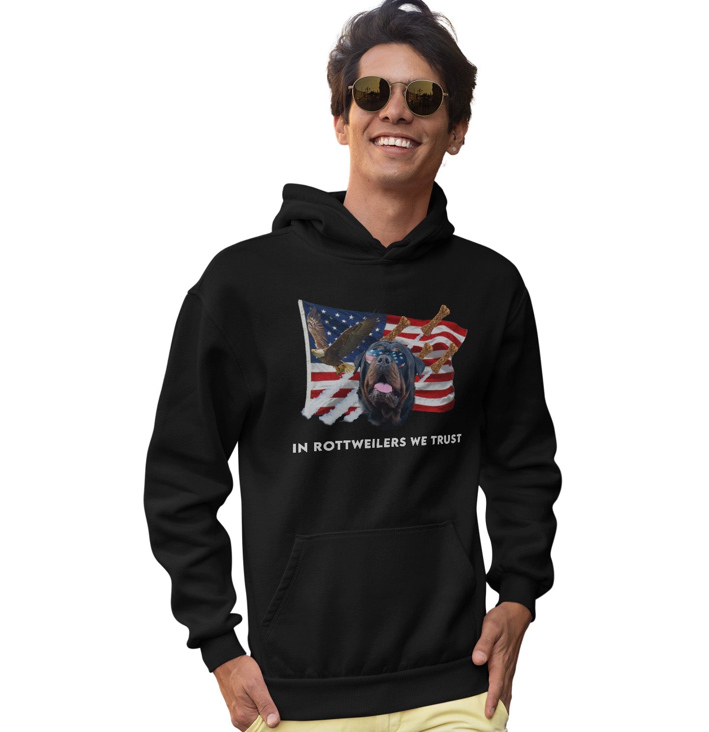 In Rottweilers We Trust - Adult Unisex Hoodie Sweatshirt