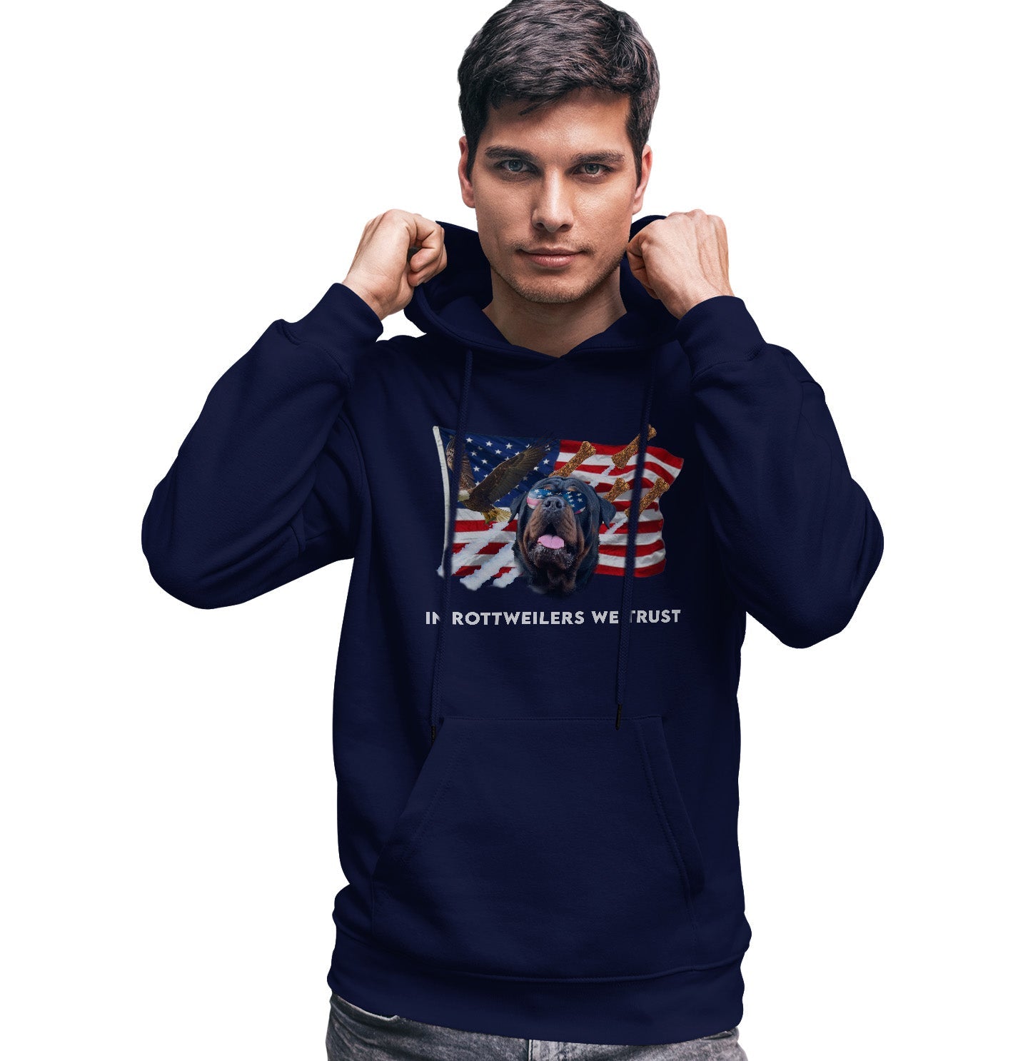 In Rottweilers We Trust - Adult Unisex Hoodie Sweatshirt