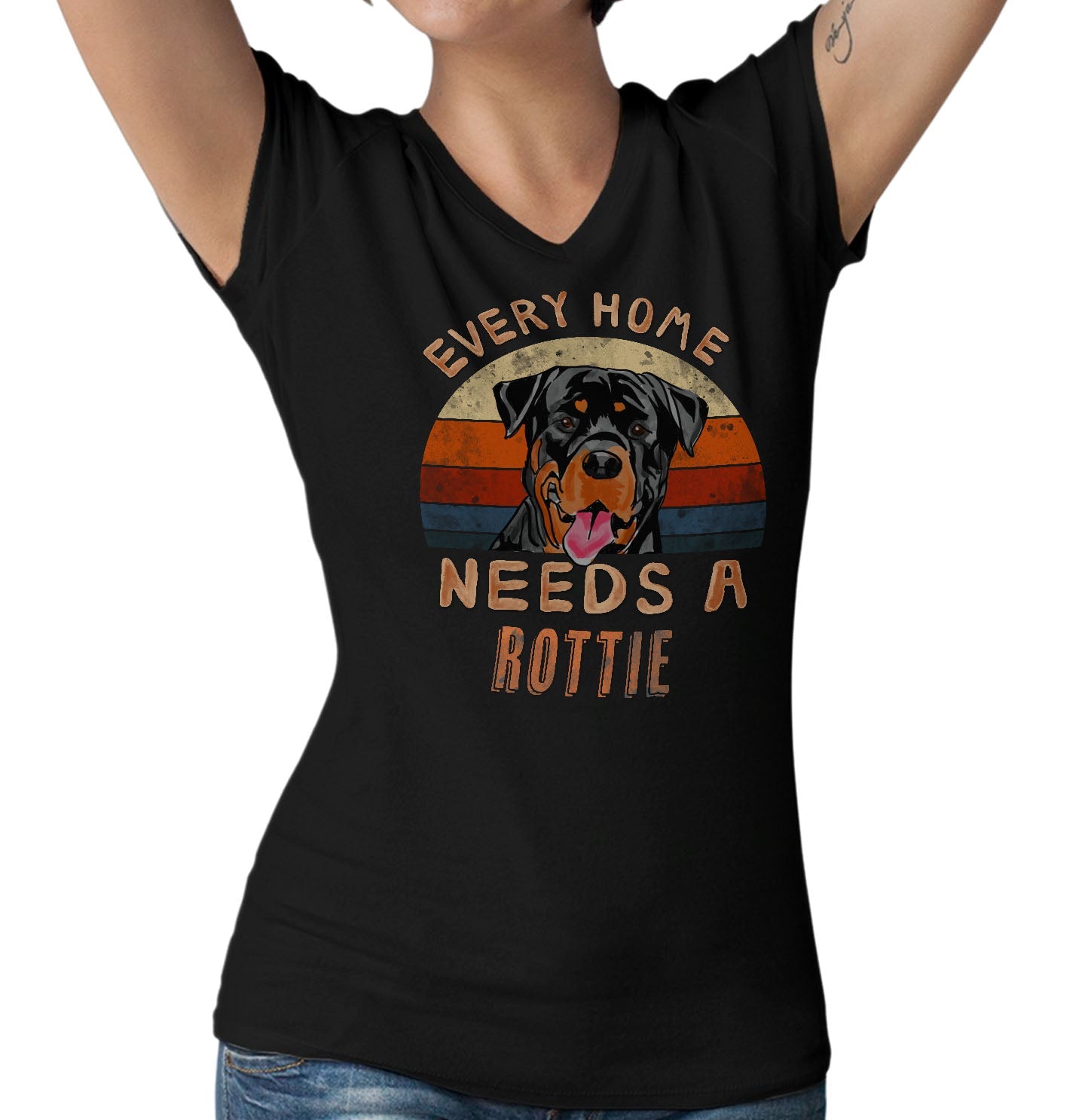 Every Home Needs a Rottweiler - Women's V-Neck T-Shirt
