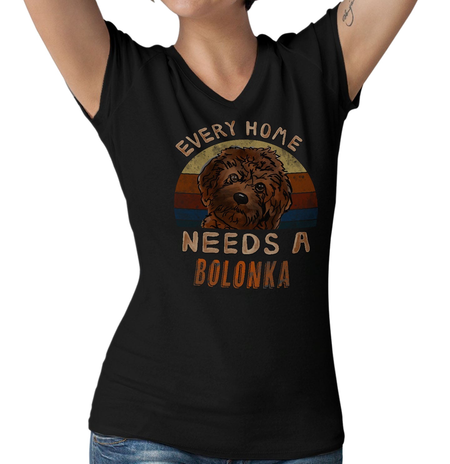 Every Home Needs a Russian Tsvetnaya Bolonka - Women's V-Neck T-Shirt