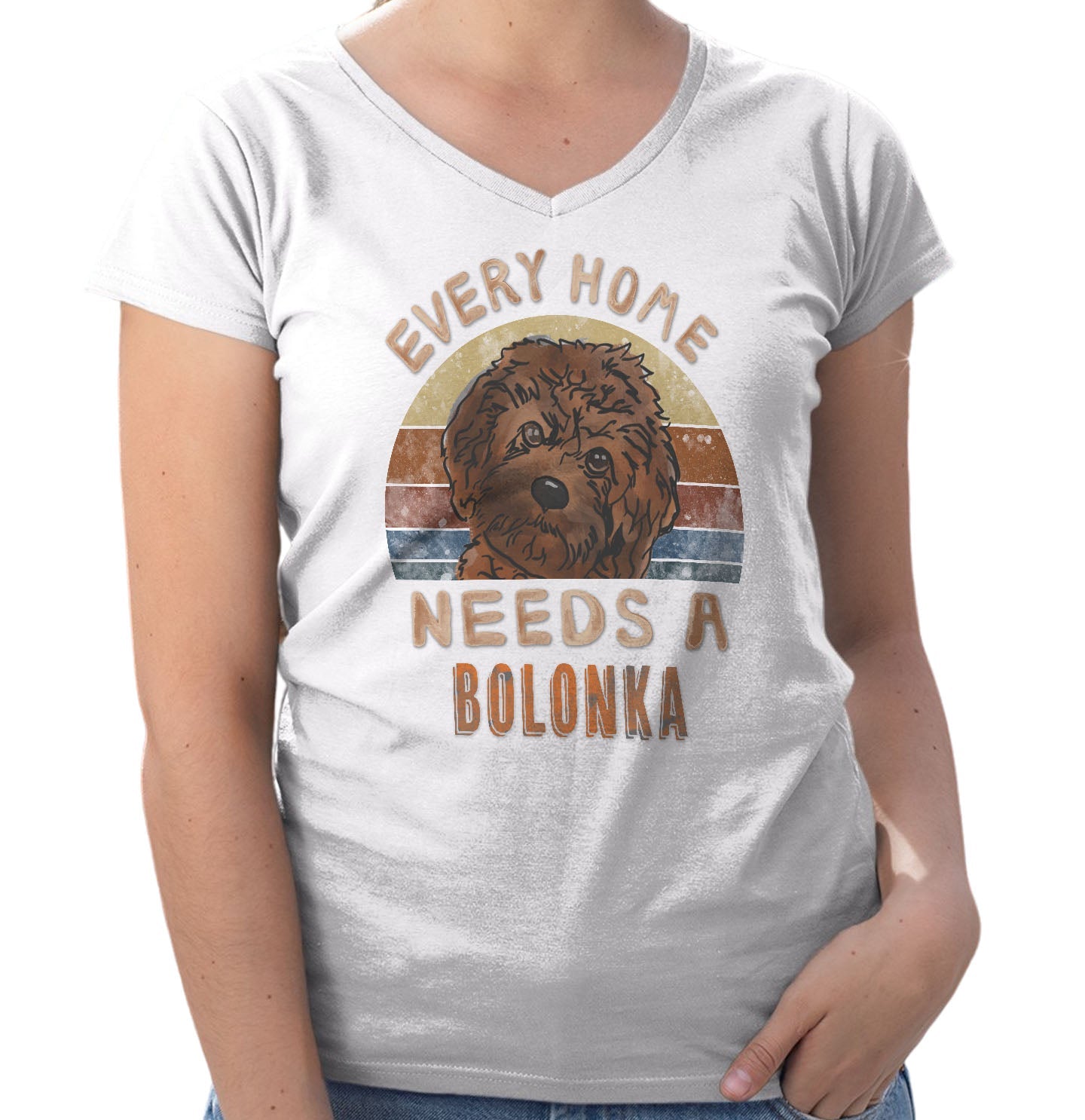 Every Home Needs a Russian Tsvetnaya Bolonka - Women's V-Neck T-Shirt