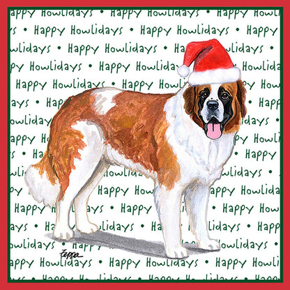 Saint Bernard Happy Howlidays Text - Adult Unisex T-Shirt