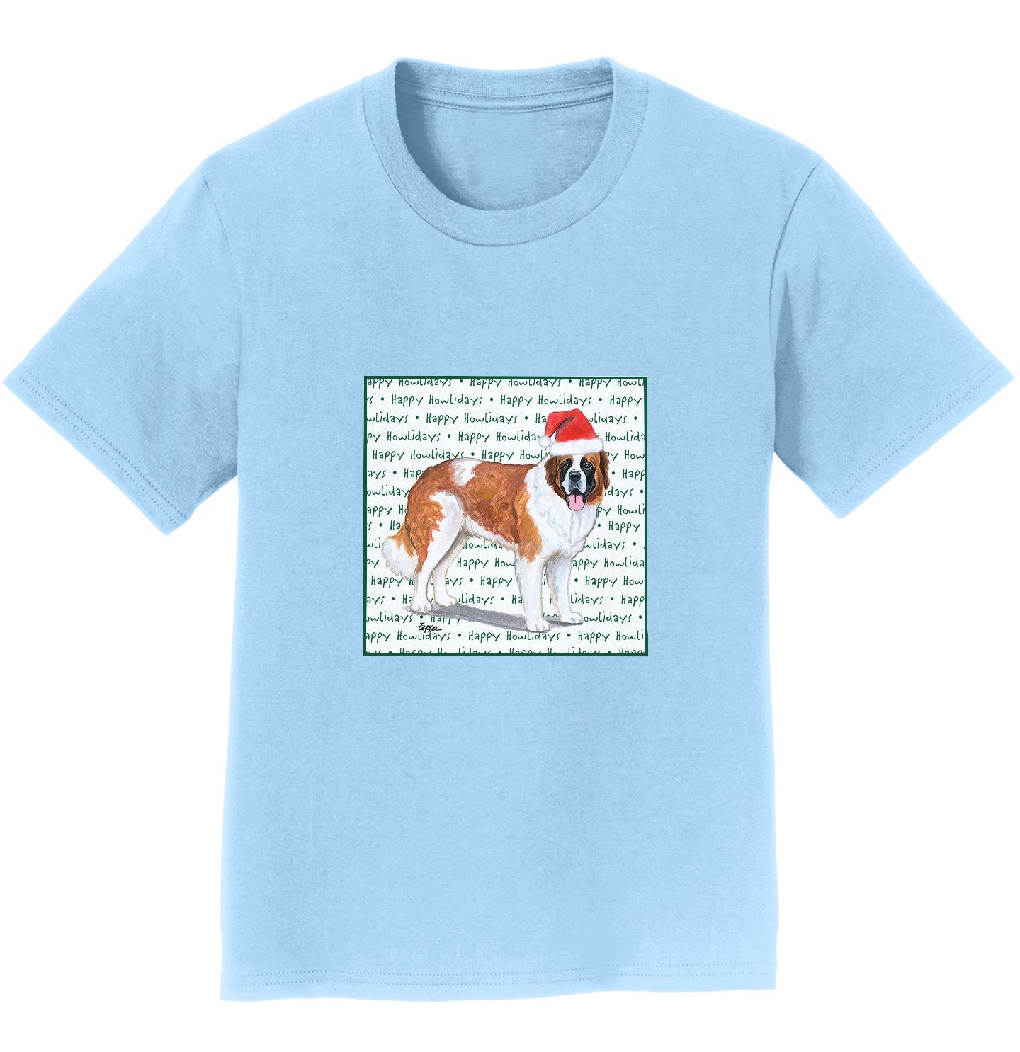 Saint Bernard Happy Howlidays Text - Kids' Unisex T-Shirt