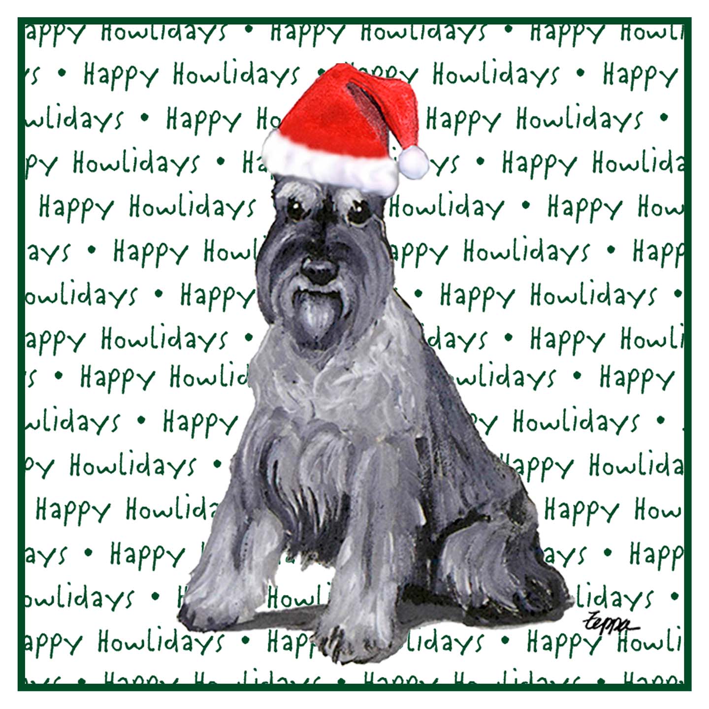 Standard Schnauzer Happy Howlidays Text - Women's V-Neck T-Shirt