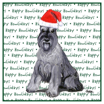 Standard Schnauzer Happy Howlidays Text - Women's V-Neck T-Shirt