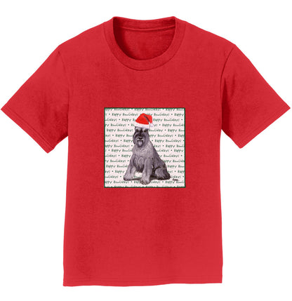 Standard Schnauzer Happy Howlidays Text - Kids' Unisex T-Shirt