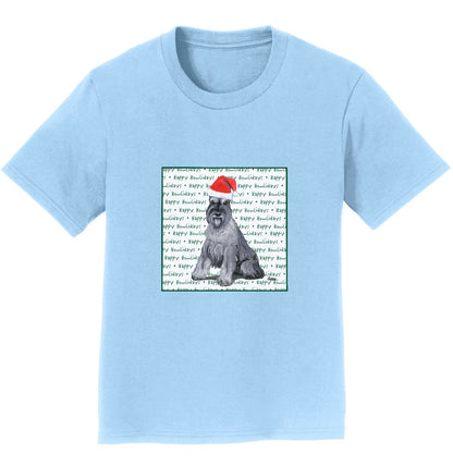 Standard Schnauzer Happy Howlidays Text - Kids' Unisex T-Shirt