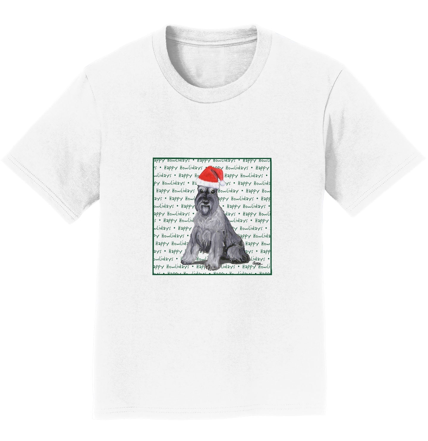 Standard Schnauzer Happy Howlidays Text - Kids' Unisex T-Shirt