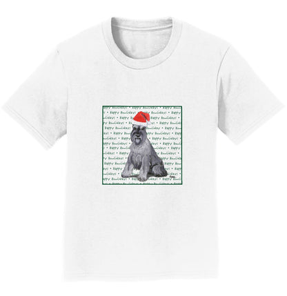 Standard Schnauzer Happy Howlidays Text - Kids' Unisex T-Shirt