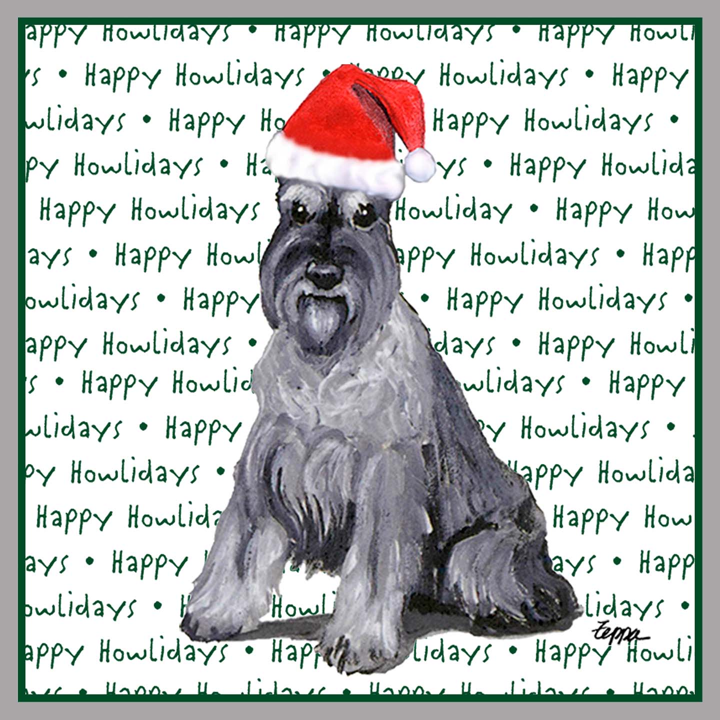 Standard Schnauzer Happy Howlidays Text - Adult Unisex Crewneck Sweatshirt