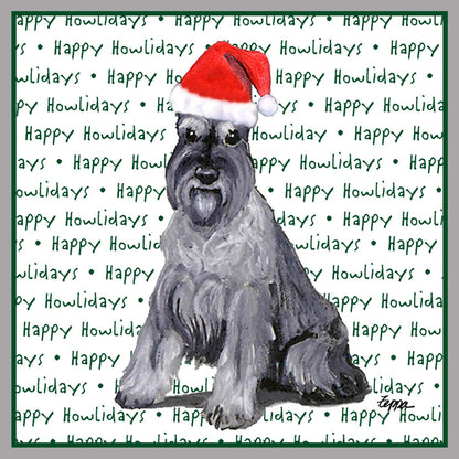 Standard Schnauzer Happy Howlidays Text - Adult Unisex Crewneck Sweatshirt