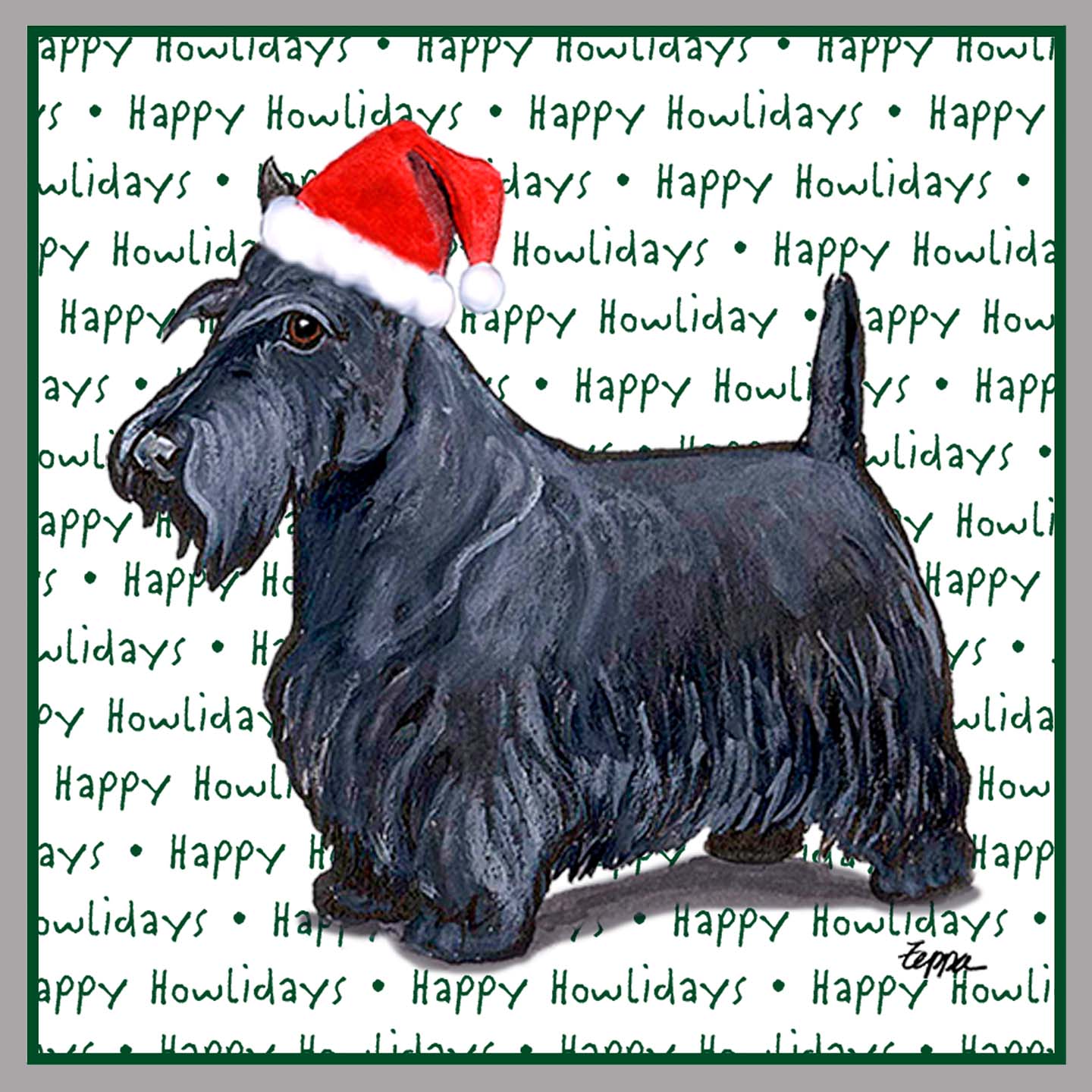 Scottish Terrier Happy Howlidays Text - Kids' Unisex Hoodie Sweatshirt