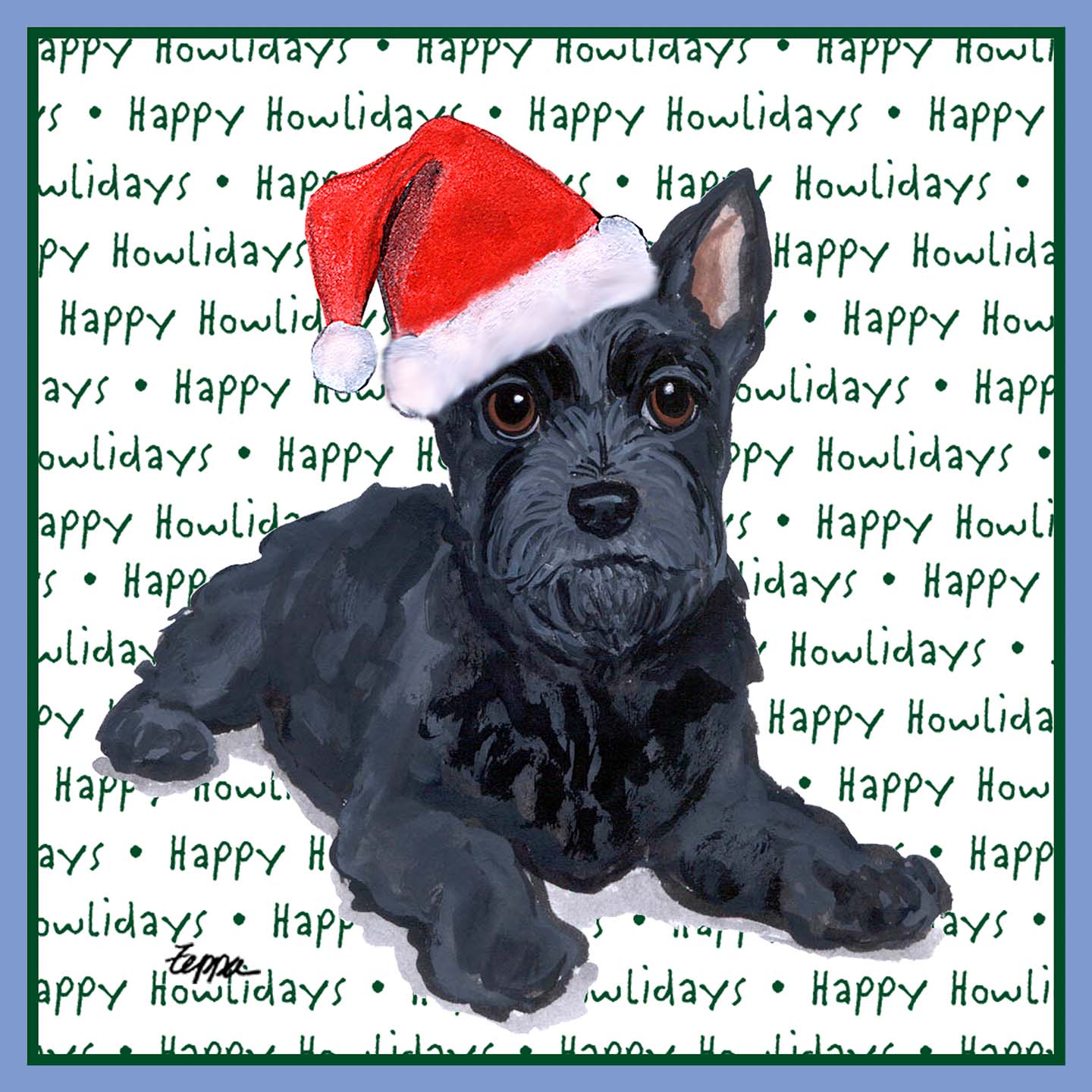 Scottish Terrier Puppy Happy Howlidays Text - Women's Tri-Blend T-Shirt